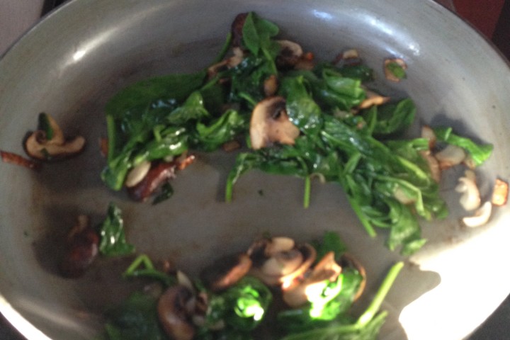 Sauteed Spinach with Mushrooms & Garlic