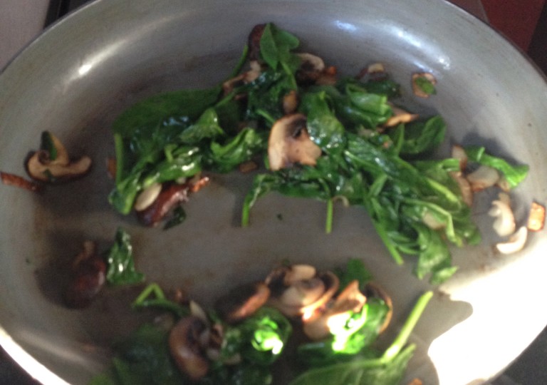 Sauteed Spinach with Mushrooms & Garlic