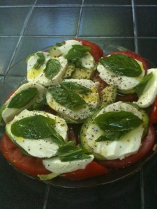 Basil, Tomato, Avacado, with Olive Oil & Vinegar
