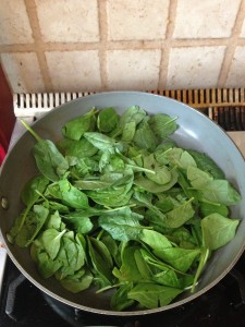 Sauteed fresh baby spinach with garlic   