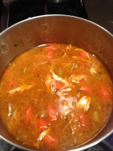 Chicken soup with tomato   